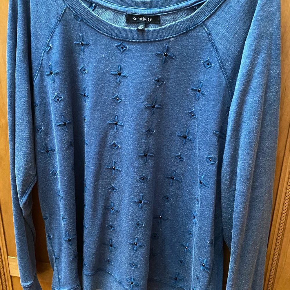 Relativity embroidered sweat shirt for woman